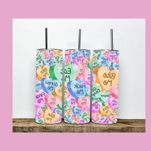 Candy Hearts Tumbler Cup